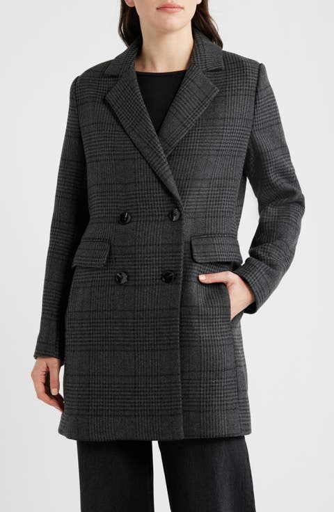 Plaid Double Breasted Coat