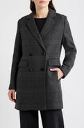 Bernardo Plaid Double Breasted Coat