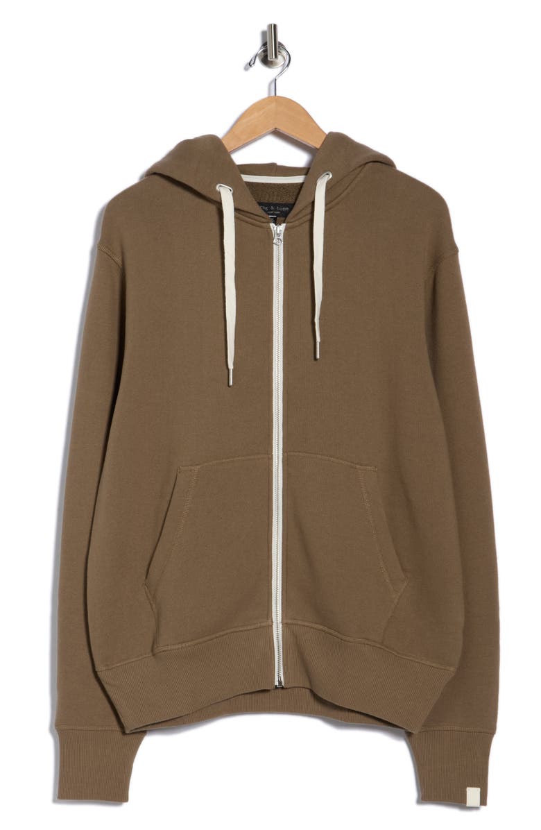 rag & bone Icon Zip Hoodie, Main, color, Stone Grey Brown