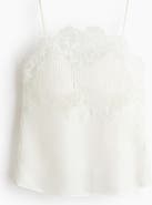 H&M Linen-blend Lace-detail Top