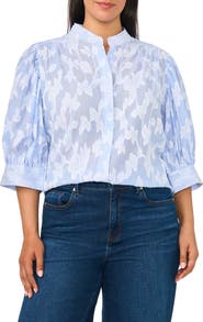 CeCe The Pearce Puff Shoulder Top
