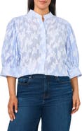 CeCe The Pearce Puff Shoulder Top