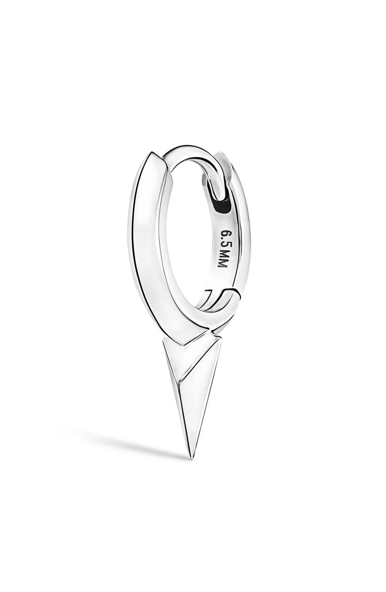 MARIA TASH Faceted Single Long Spike Hoop Earring, Main, color, White Gold