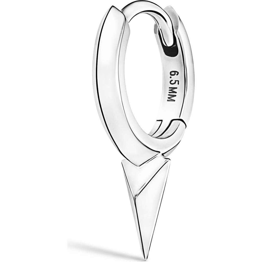 Maria Tash Faceted Single Long Spike Hoop Earring In White Gold