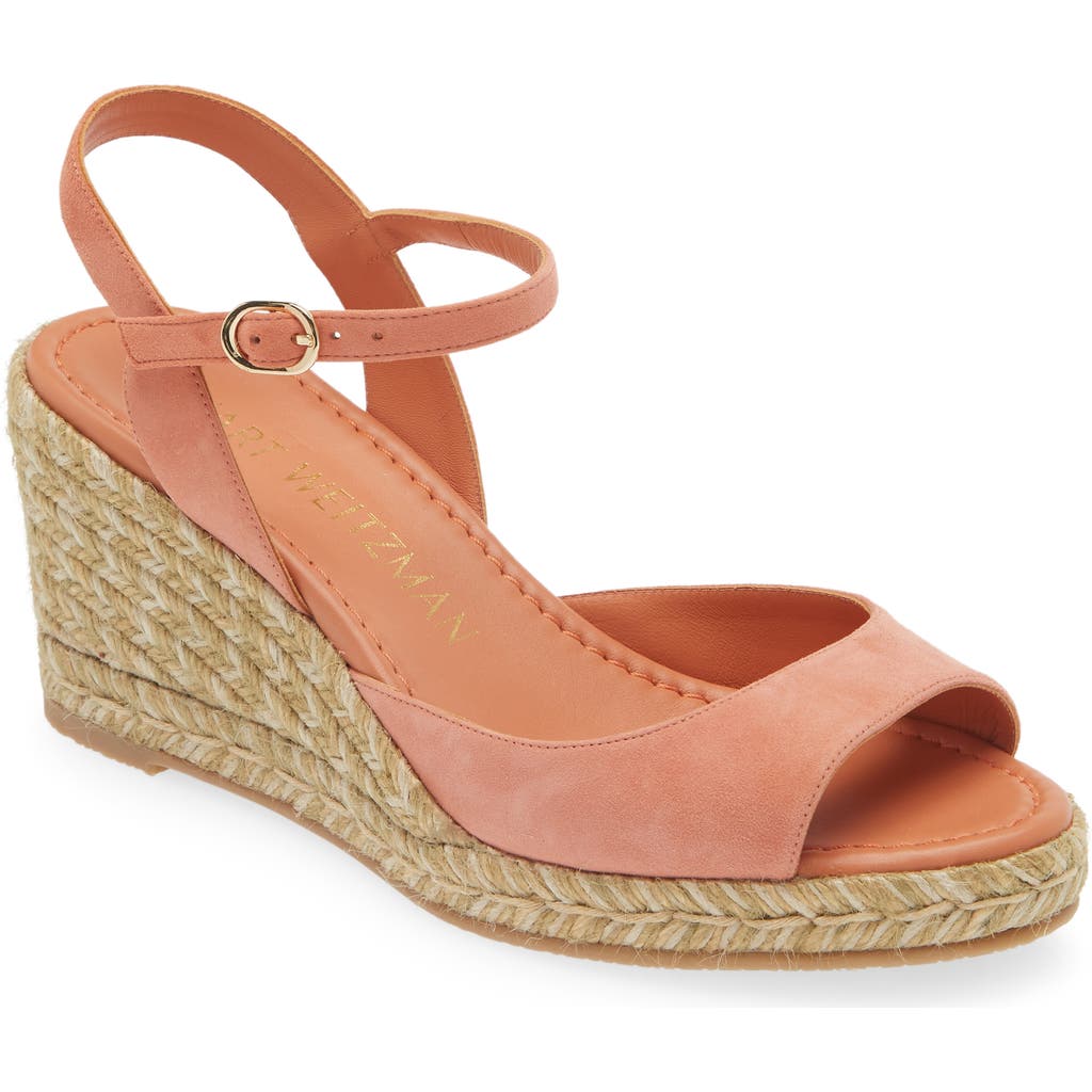 Stuart Weitzman Tia Espadrille Wedge Sandal In Terracotta.