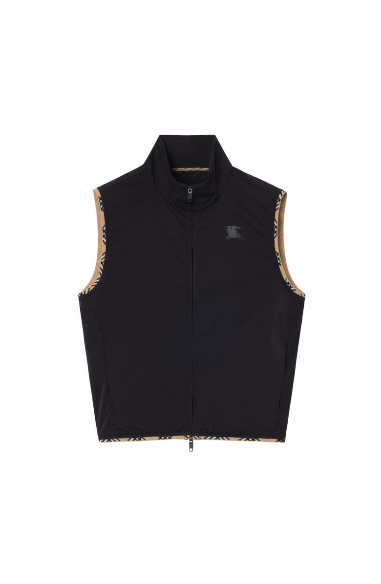 Burberry Stretch Nylon Gilet, Alternate, color, Black