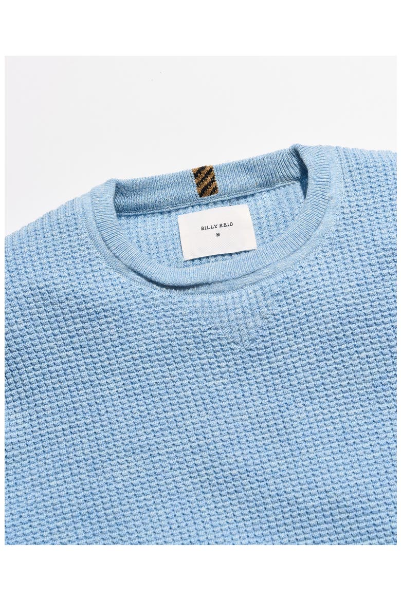 Martin Mini Waffle Crewneck Cotton & Cashmere Sweater, Alternate, color, CHAMBRAY BLUE HEATHER