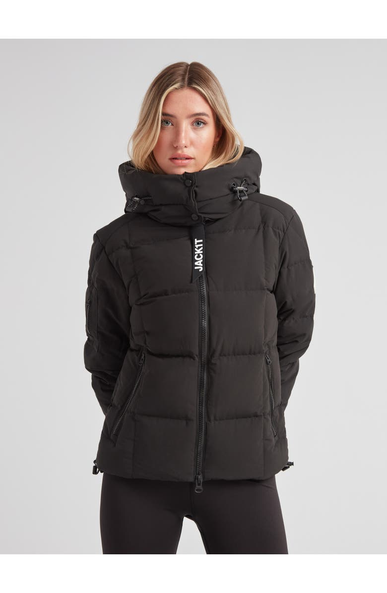 JACK1T EZ Boxed Racer Hooded Puffer Coat, Main, color, Matt Black