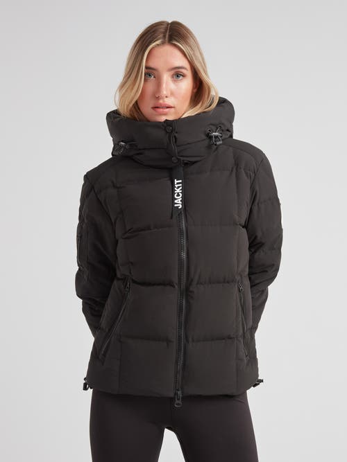 Jack1t Ez Boxed Racer Hooded Puffer Coat In Black