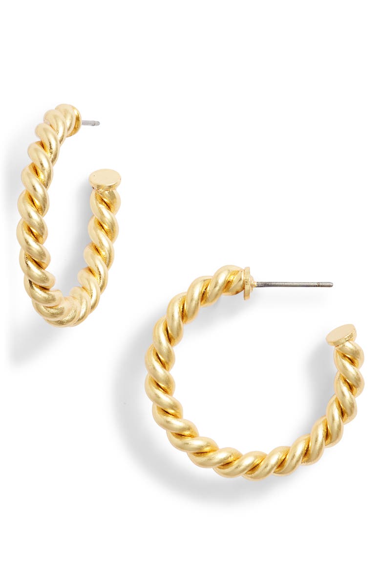 Madewell Puffed Rope Medium Hoop Earrings, Main, color, 