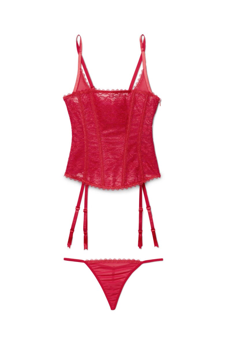 Adore Me Vira Corset & G-String Set, Alternate, color, Dark Red