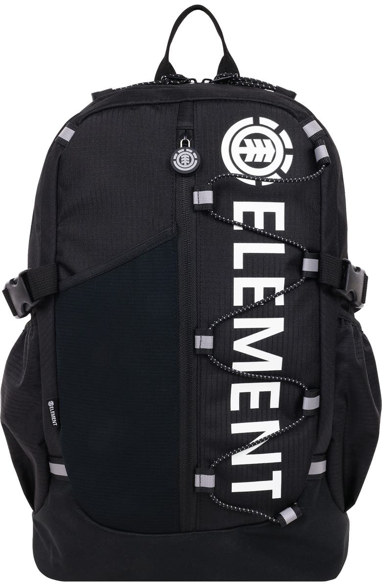 Element Backpack with Vertical Logo Print, Main, color, Black