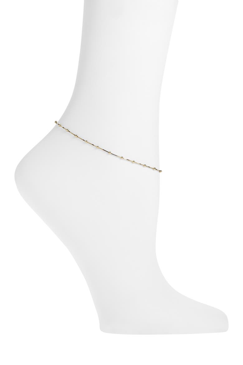 Ball Station Anklet, Main, color, GOLD