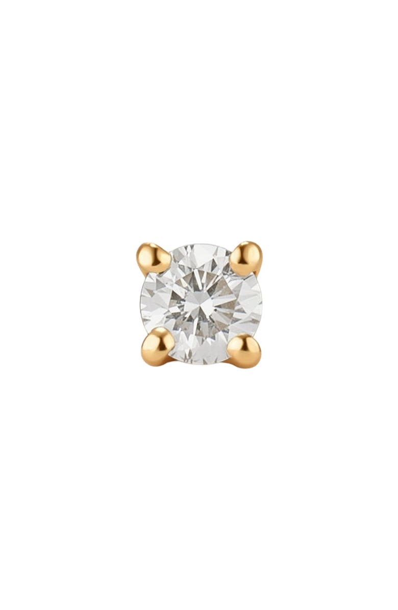 MADE BY MARY 14k Diamond Prong-Set Stud Earring (Flat Back) - Single, Alternate, color, 