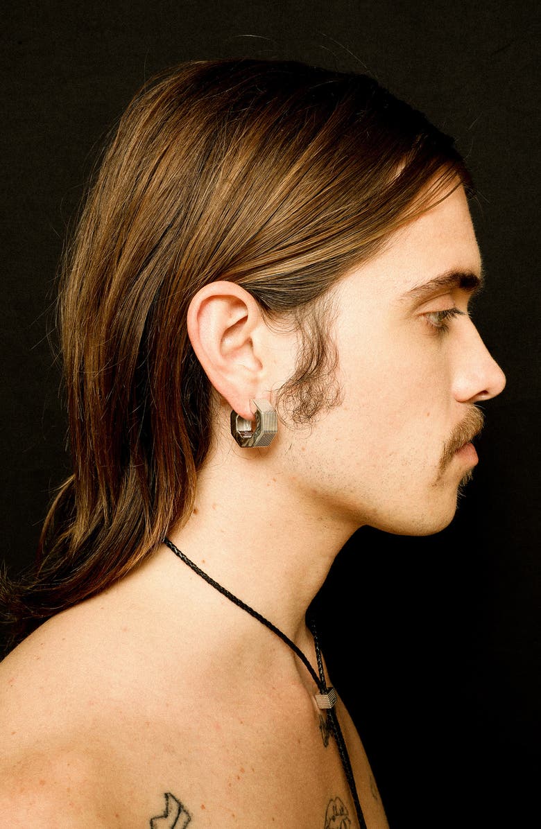 IVI Los Angeles Small Aurelia Octagon Hoop Earrings, Alternate, color, Silver