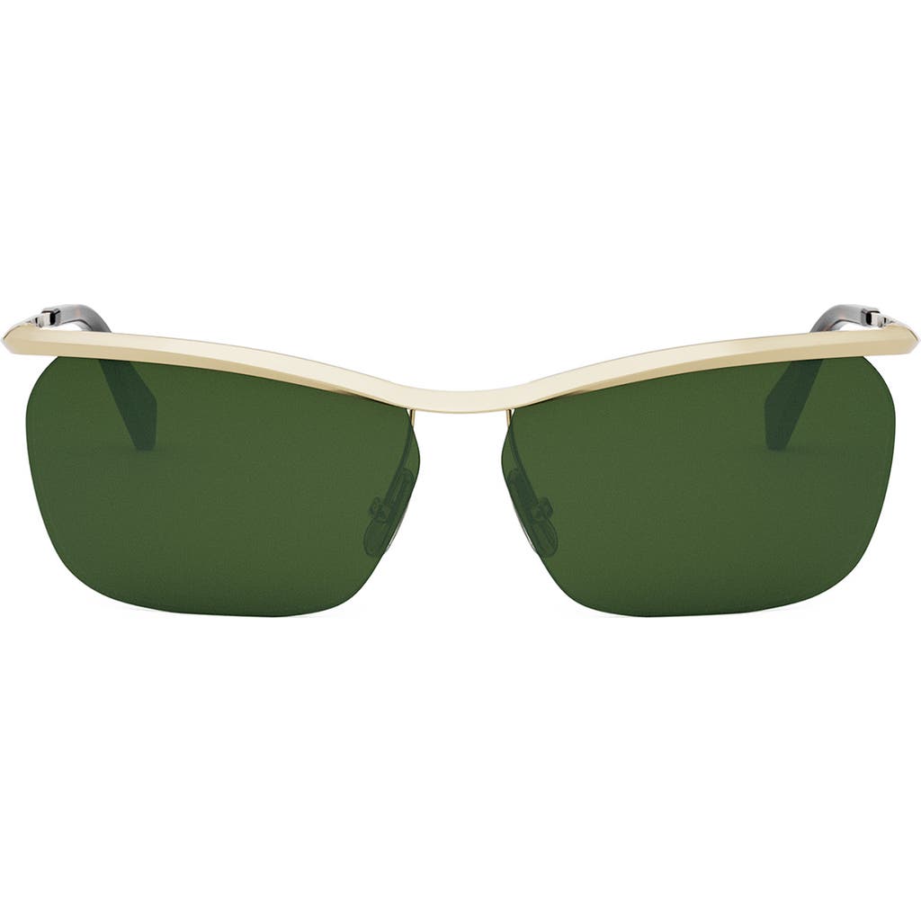 Celine 62mm Oversize Geometric Sunglasses In Green