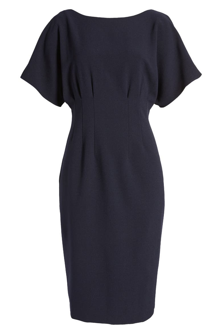 Flutter Sleeve Dress, Alternate, color, NAVY