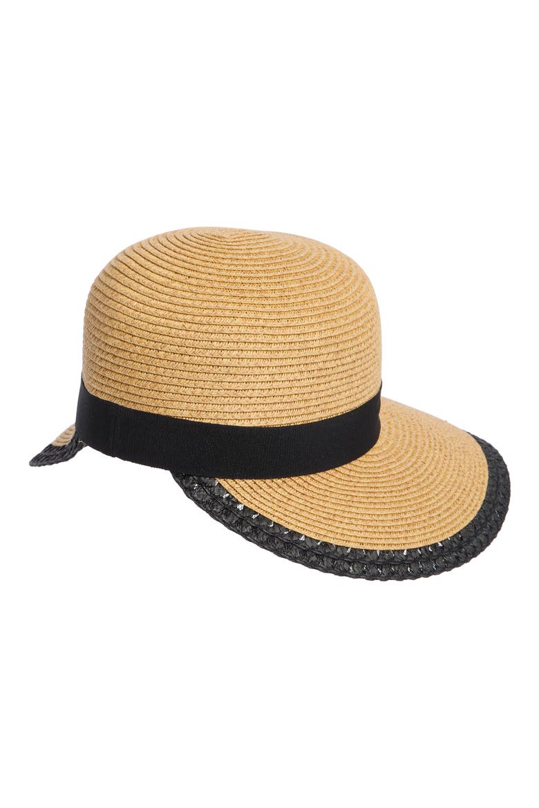 Crochet Trim Floppy Hat, Alternate, color, HEATHER TAN
