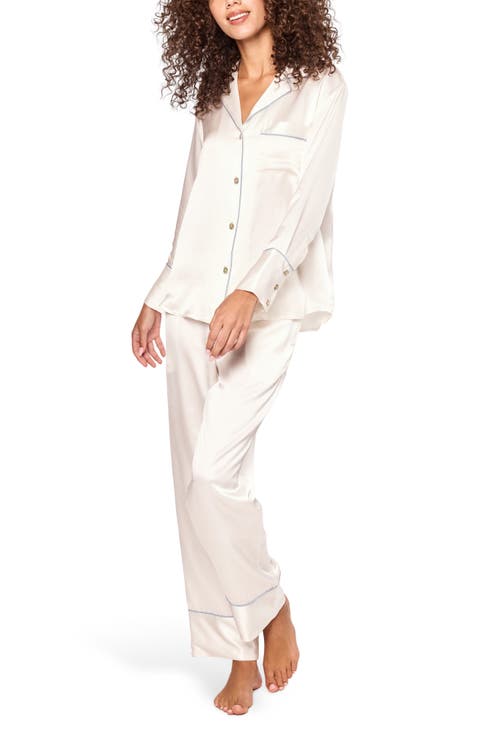 Piped Mulberry Silk Pajamas