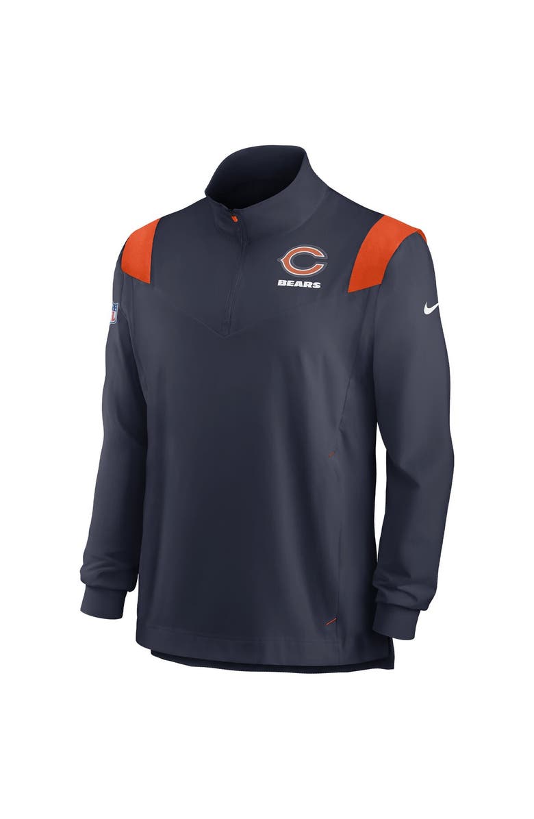 Nike Men's Nike Navy Chicago Bears Sideline Coach Chevron Lockup Quarter-Zip Long Sleeve Top, Alternate, color, Navy