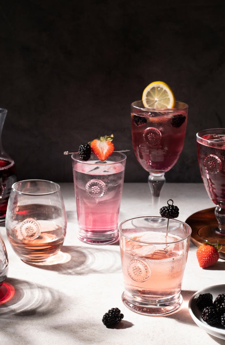 Juliska Berry & Thread Glass Goblet, Alternate, color, Clear