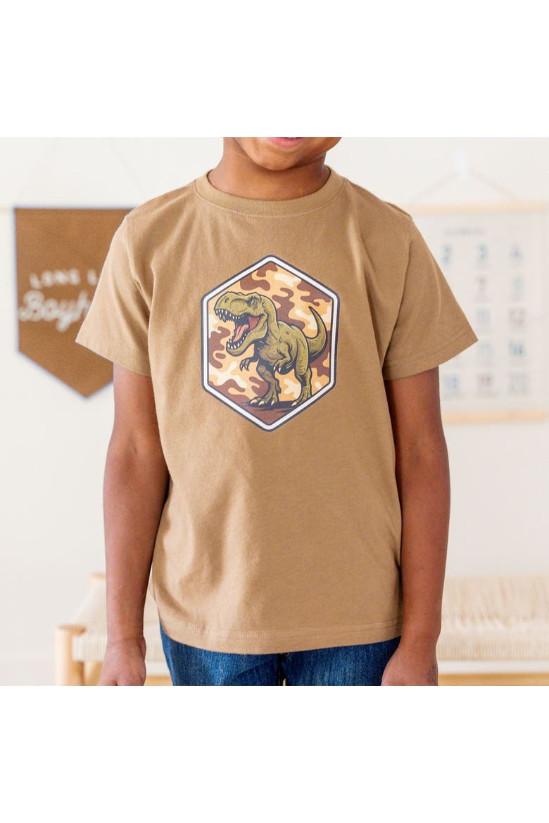 Camo Rawr Short Sleeve T-Shirt, Alternate, color, Mocha