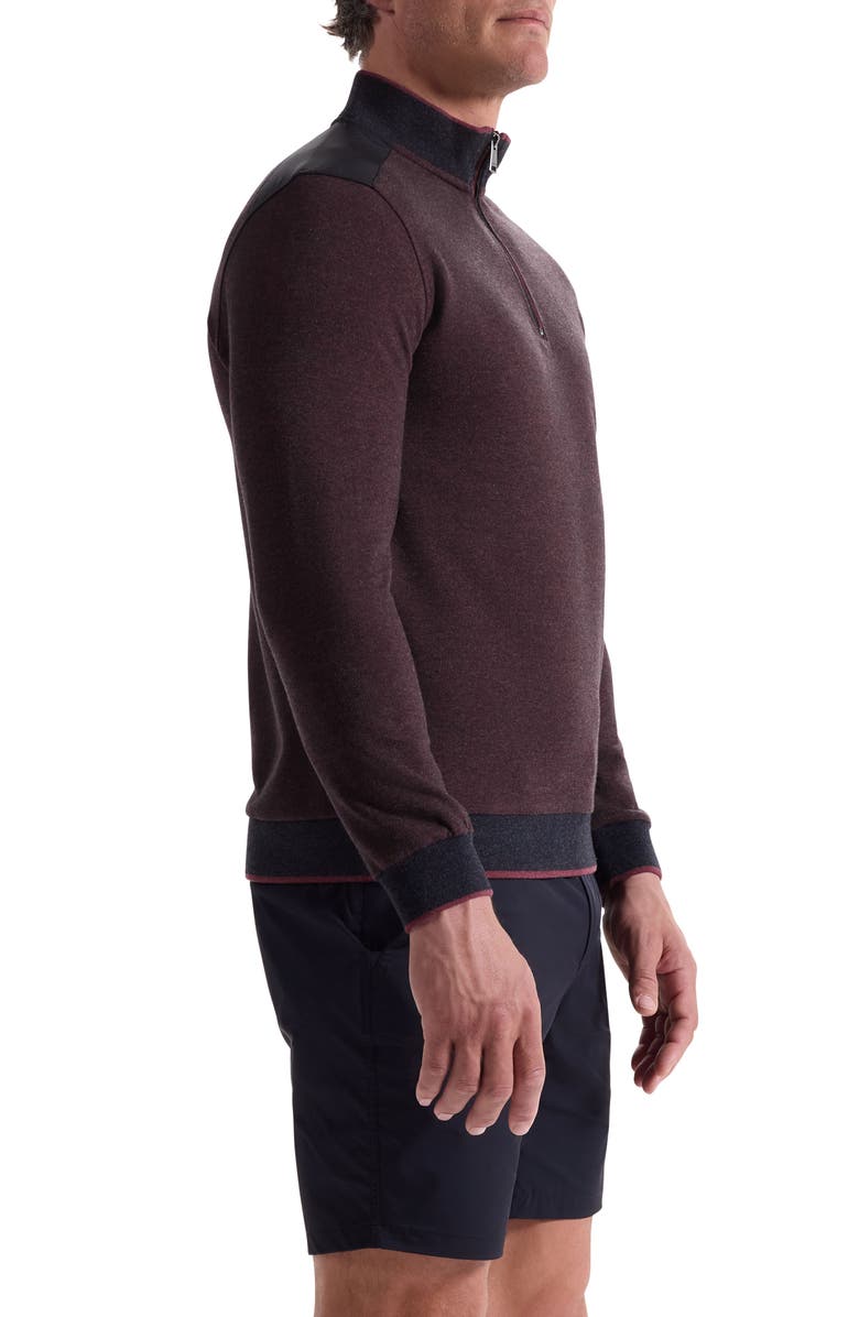Bugatchi Mélange Quarter Zip Top, Alternate, color, Burgundy