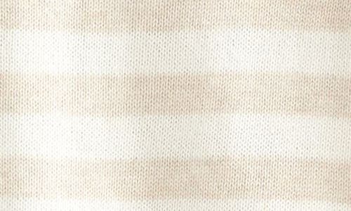 Nordstrom Stripe Short Sleeve Knit Henley & Shorts Set In Neutral