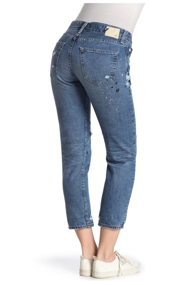 AG Ex-Boyfriend Distressed Slim Crop Jeans, Main, color, 15 Year Painter