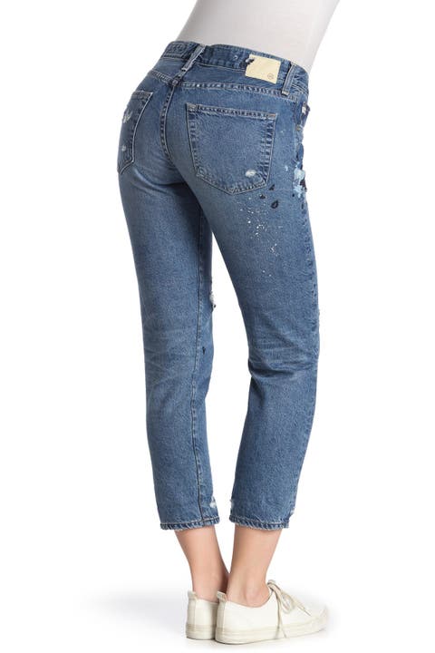 Ex-Boyfriend Distressed Slim Crop Jeans