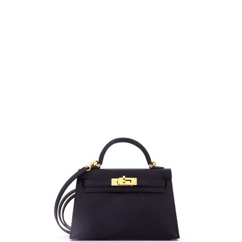 Kelly Mini II Bag Black Epsom with Gold Hardware 20
