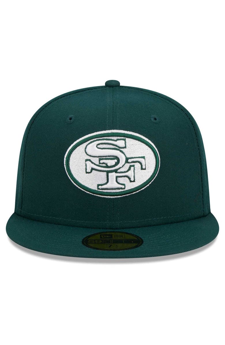New Era Men's New Era Green San Francisco 49ers Throwback Main 59FIFTY Fitted Hat, Alternate, color,