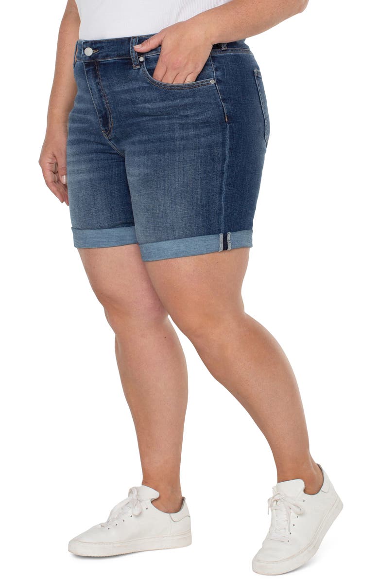 Liverpool Los Angeles Marley Cuff Girlfriend Denim Shorts, Alternate, color, 