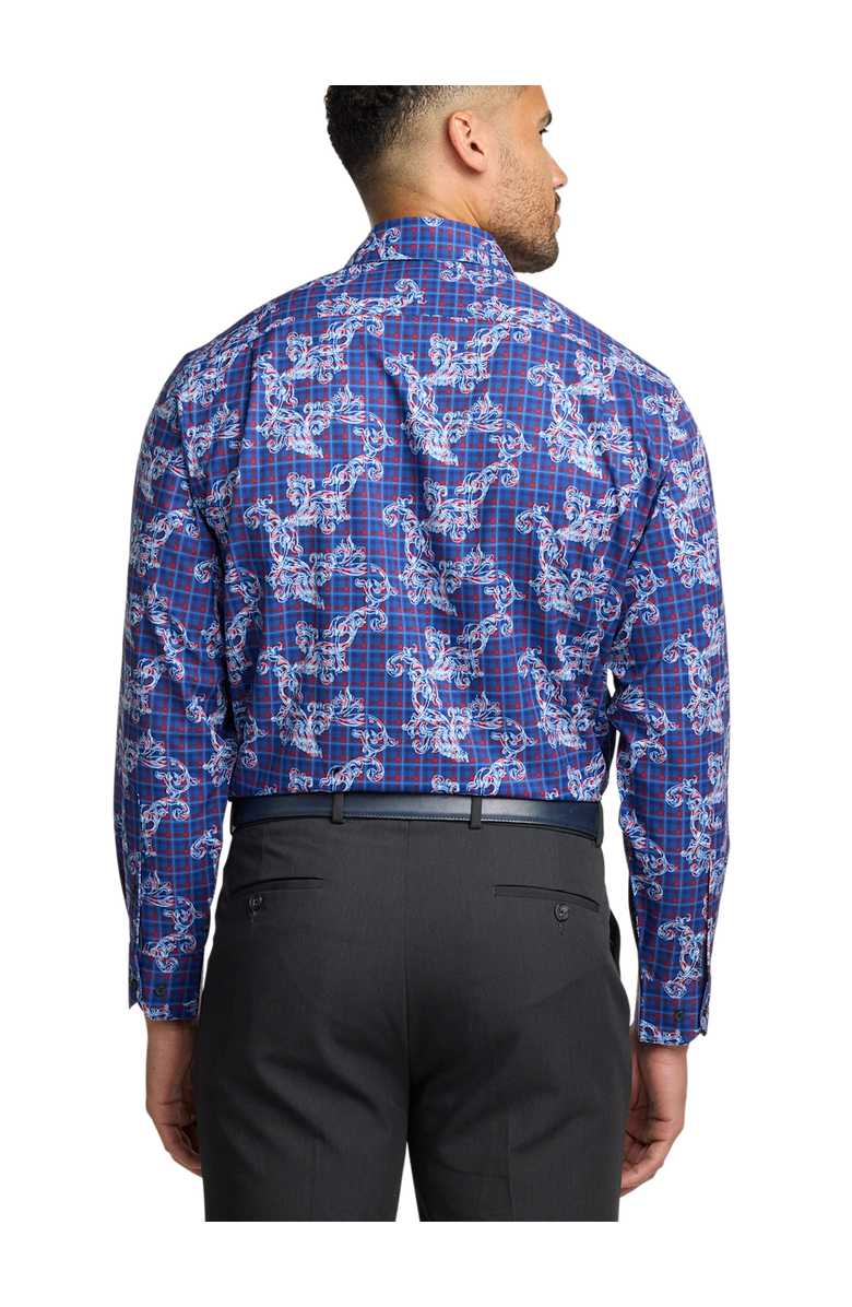 Paul Fredrick Performance Stretch Check Casual Shirt, Alternate, color, Navy/Red