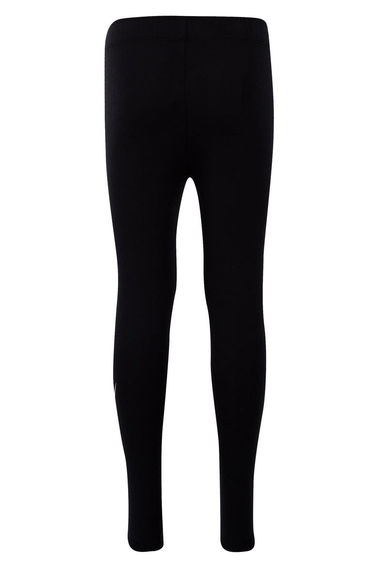 Kids' Swoosh Logo Leggings, Alternate, color, BLACK