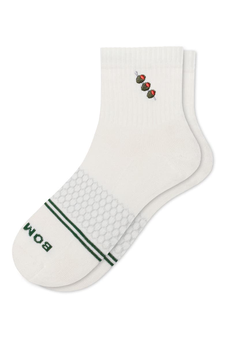 Embroidered Olives Quarter Socks, Alternate, color, OLIVES