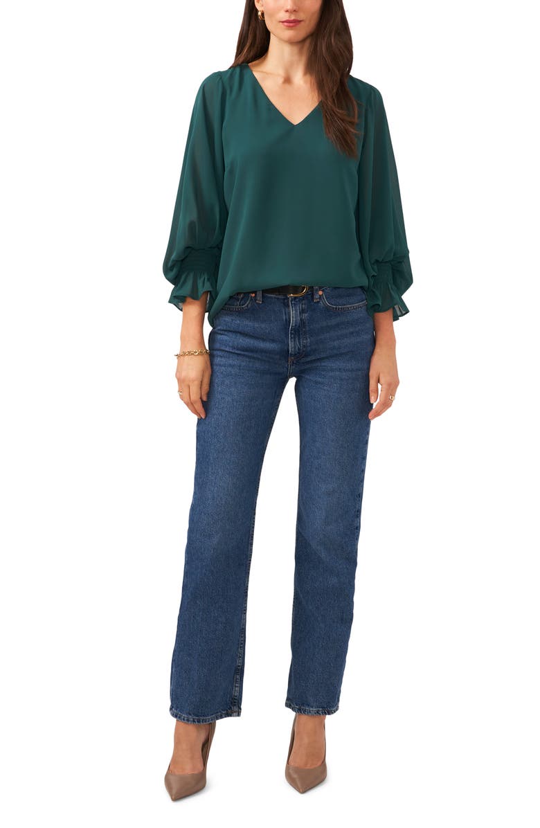 Vince Camuto Blouson Sleeve Top, Alternate, color, 