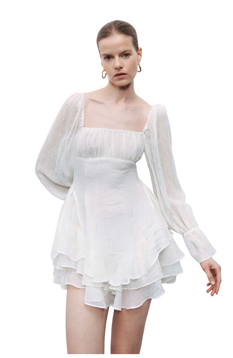 Nocturne Ruffle Mini Dress, Alternate, color, 