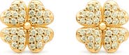 Seven Saints Peridot Clover Pave Stud Earrings