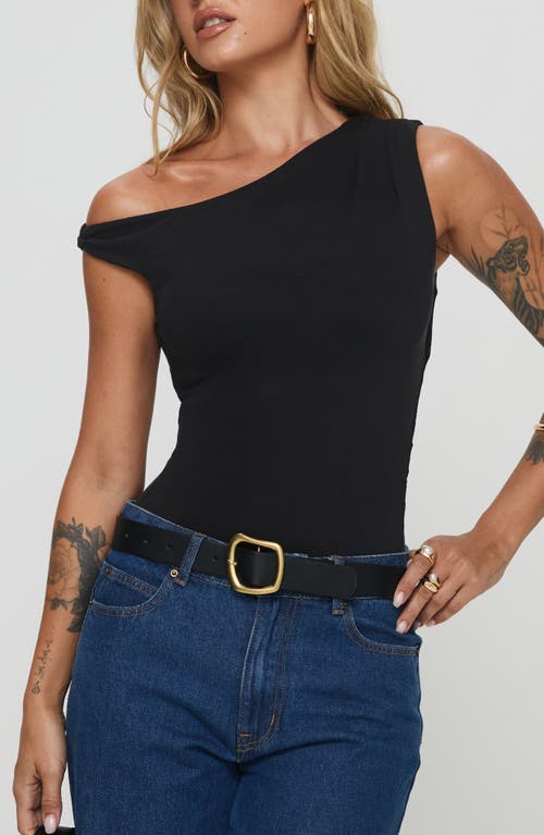 Princess Polly Caruso Denim Wrap Skort In Black