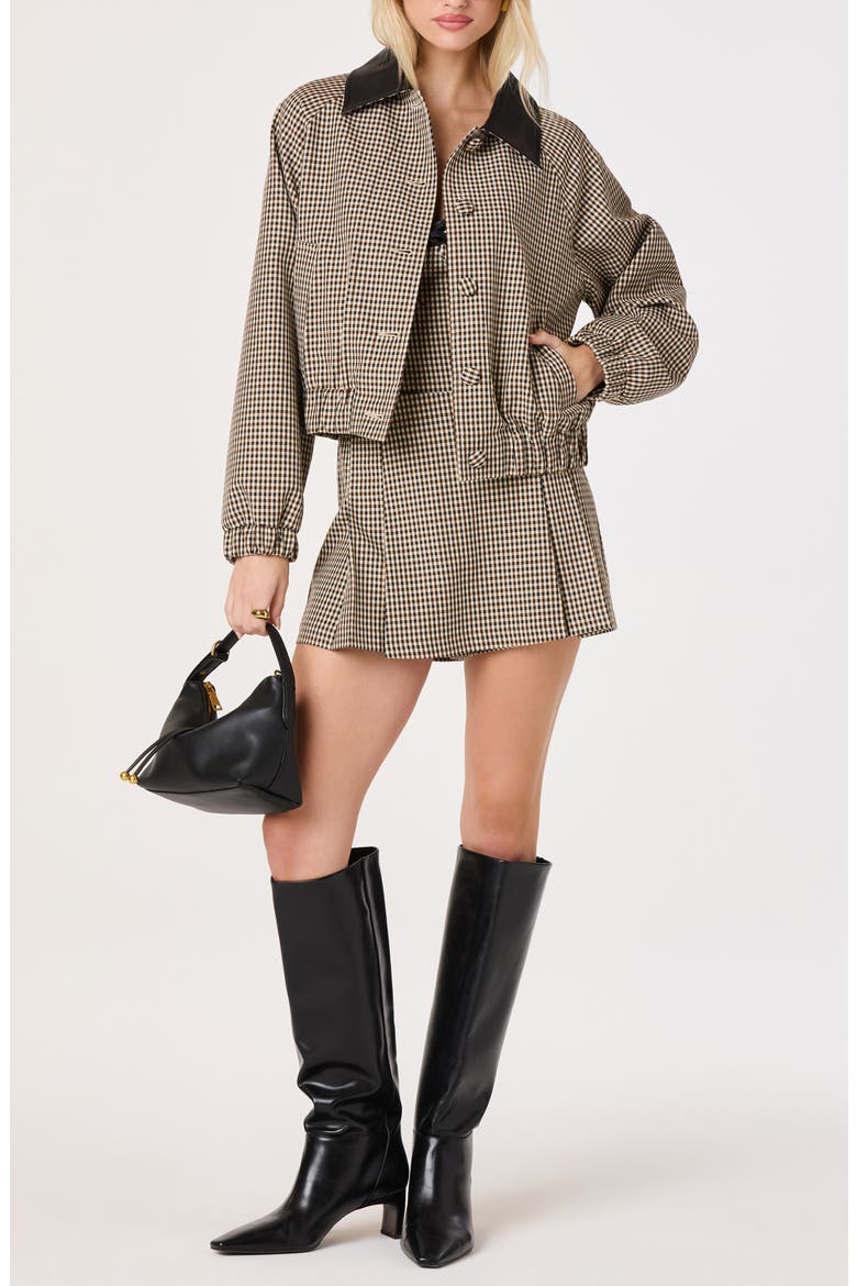 Cleora Pleated Skort, Alternate, color, BROWN BLACK GINGHAM