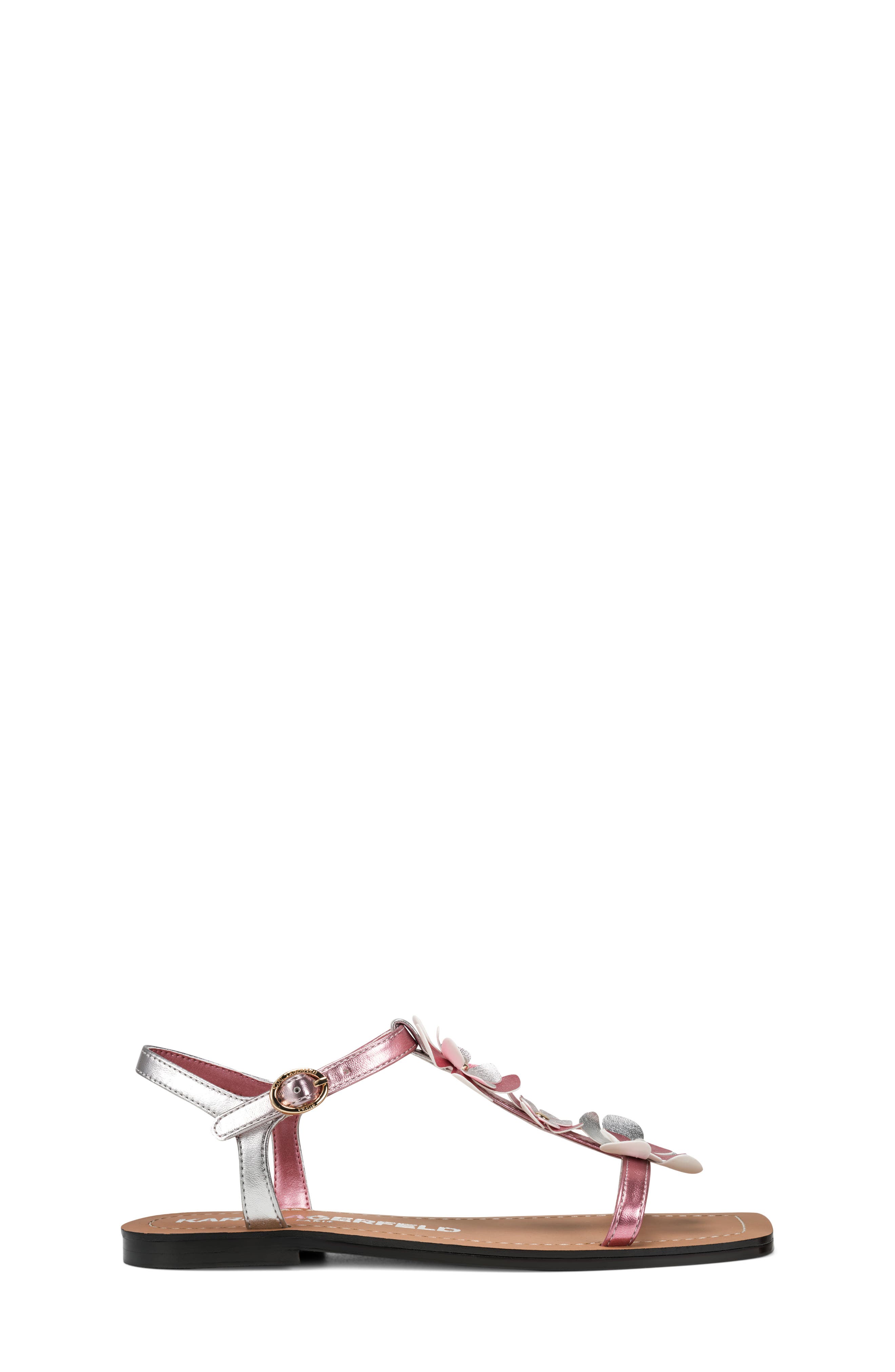 KARL LAGERFELD PARIS Margate Flower Embellished Sandal, Alternate, color, Pink