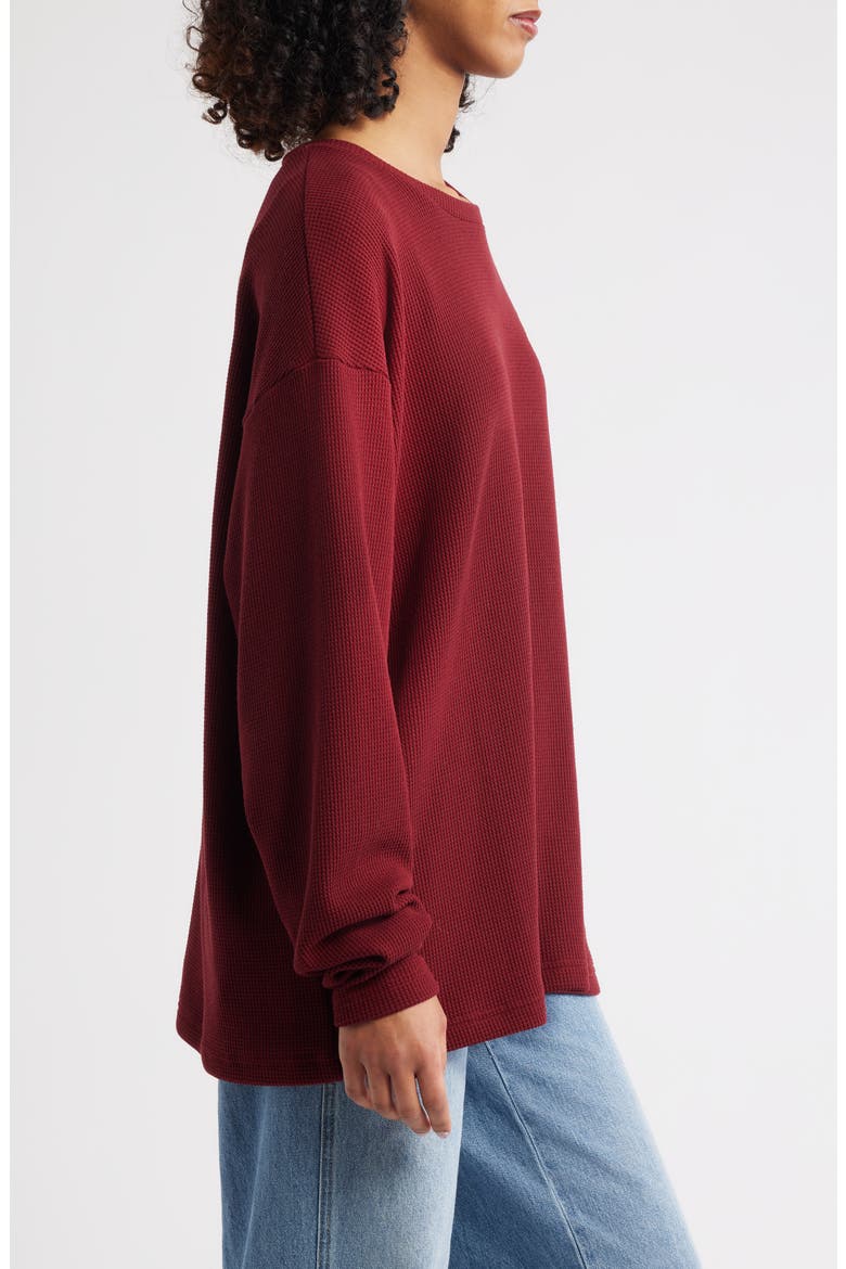 Mon Cheri Thermal Boyfriend Sweatshirt, Alternate, color, WINE