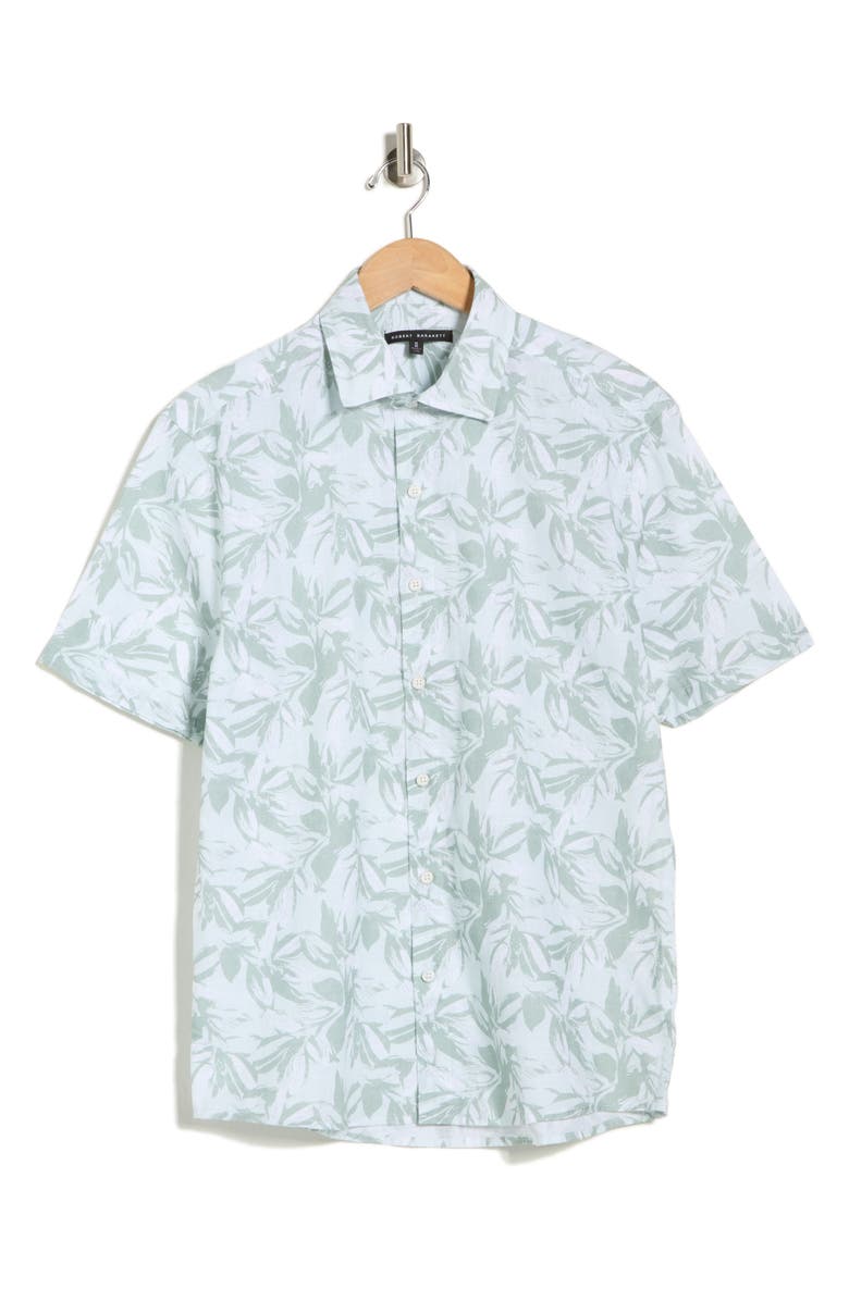 Robert Barakett Hewitt Cotton Button-Up Shirt, Alternate, color, Aqua Green