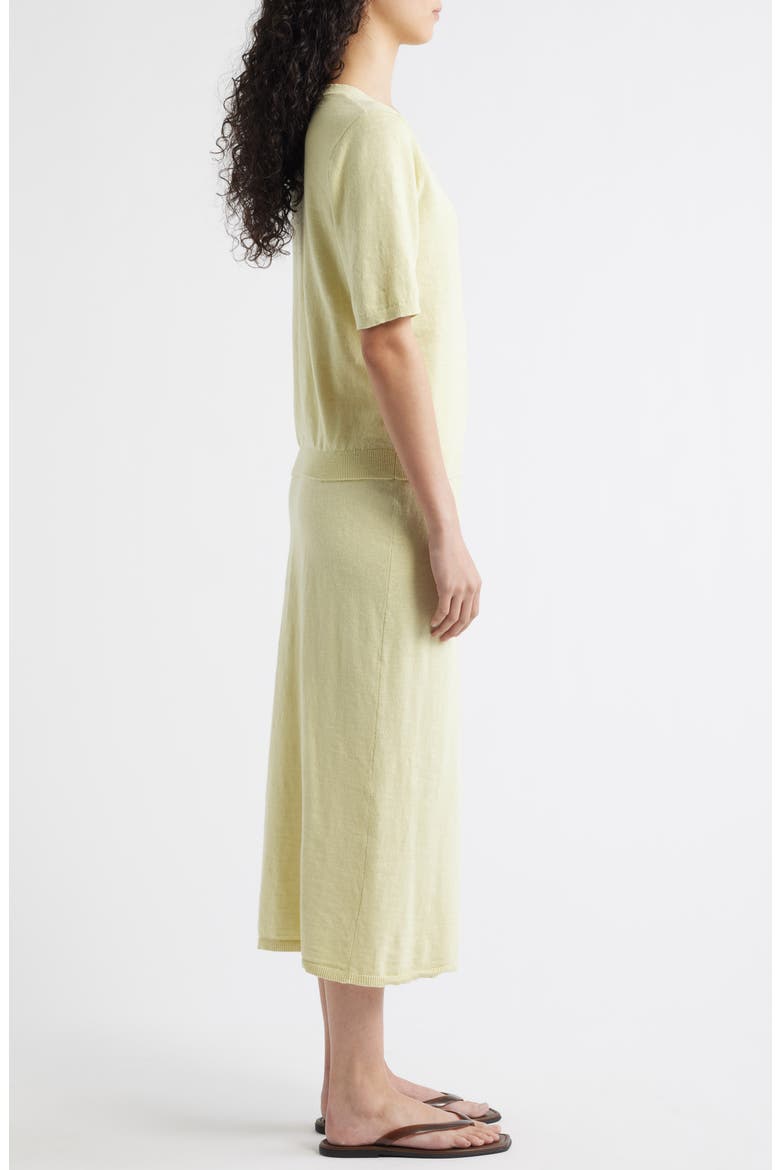 Isabella Cotton & Linen Knit Sweater & Maxi Skirt Set, Alternate, color, LEMONGRASS