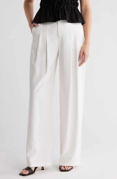WAYF High Rise Pleated Wide Leg Pants
