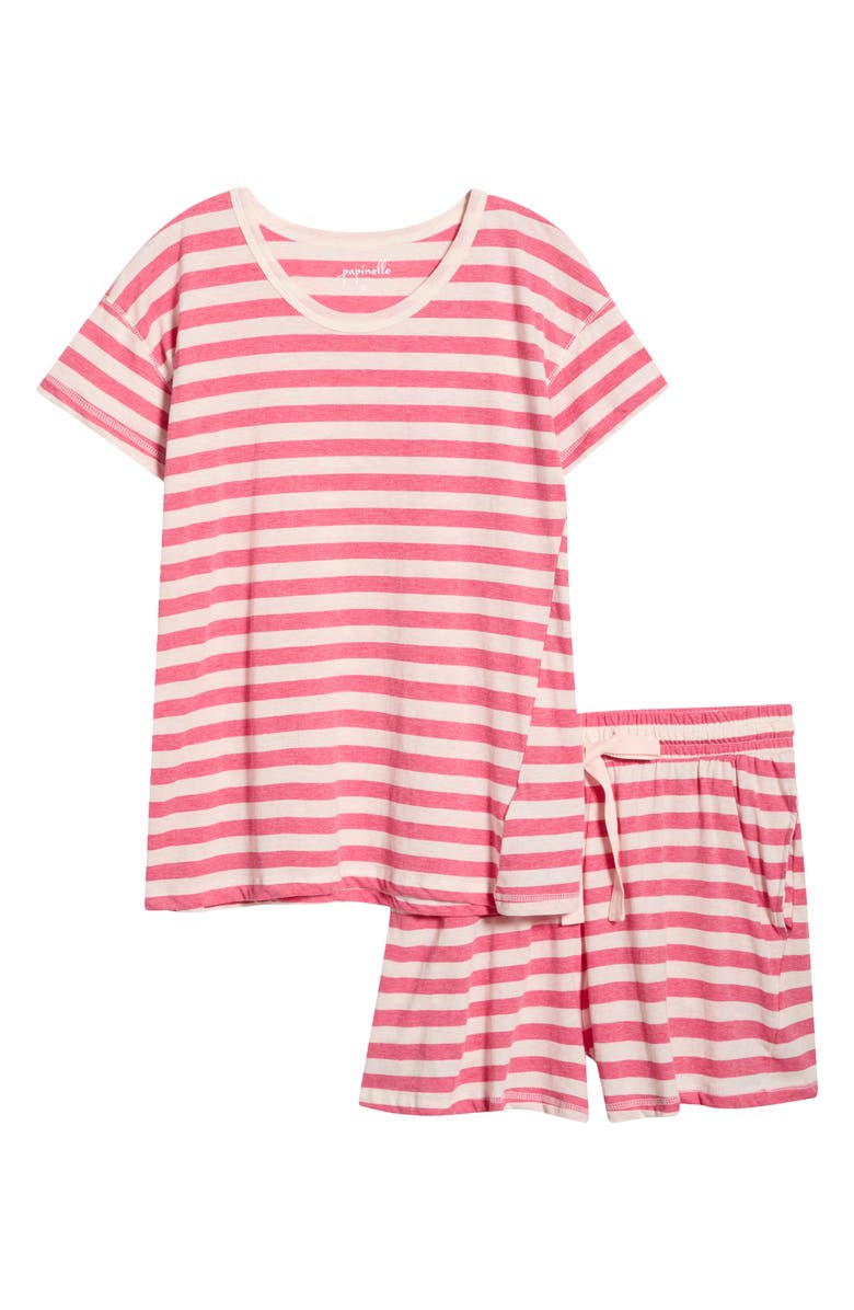 Papinelle Jada Organic Cotton Short Pajamas, Main, color, Desert Rose/ Rosewater
