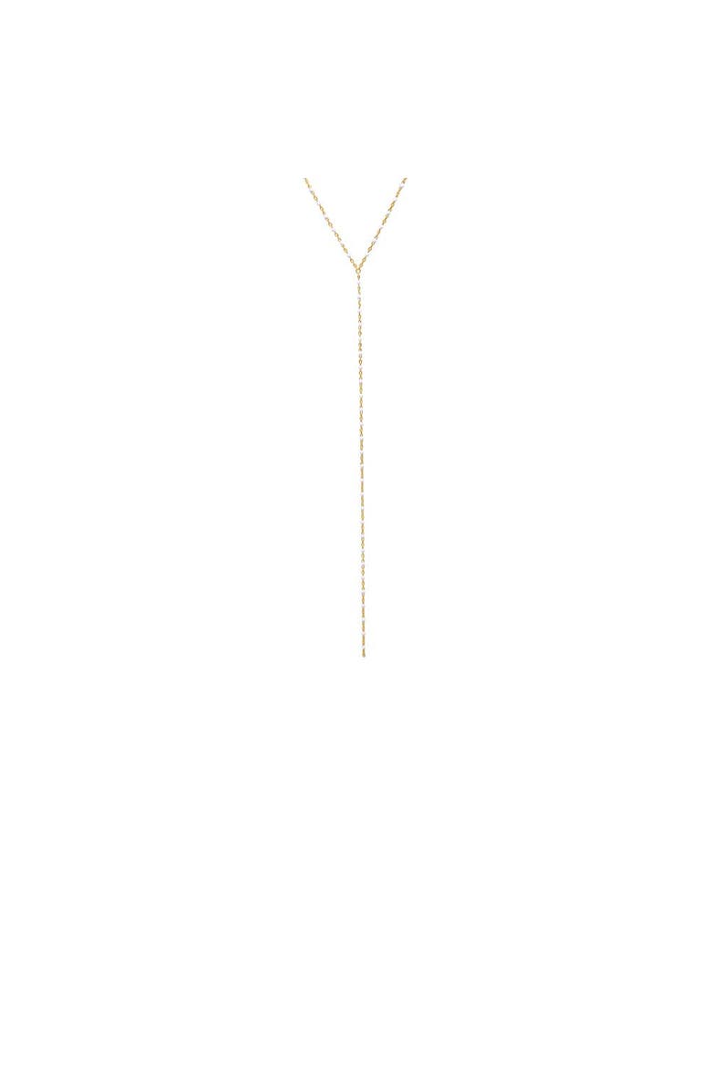 White Enamel Beaded Chain Lariat Necklace, Main, color, White