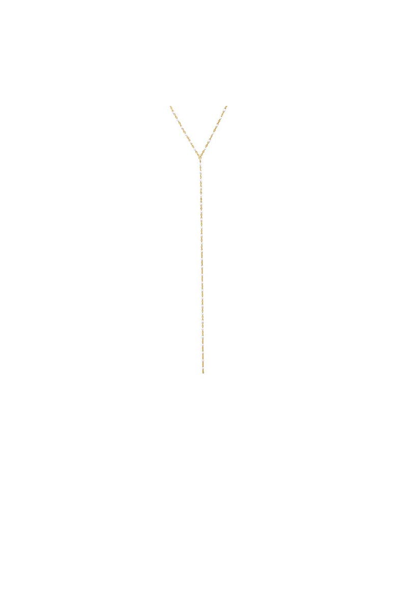 BY ADINA EDEN White Enamel Beaded Chain Lariat Necklace, Main, color, White