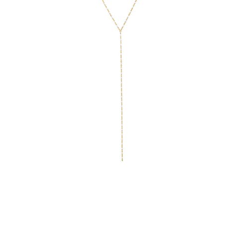 White Enamel Beaded Chain Lariat Necklace